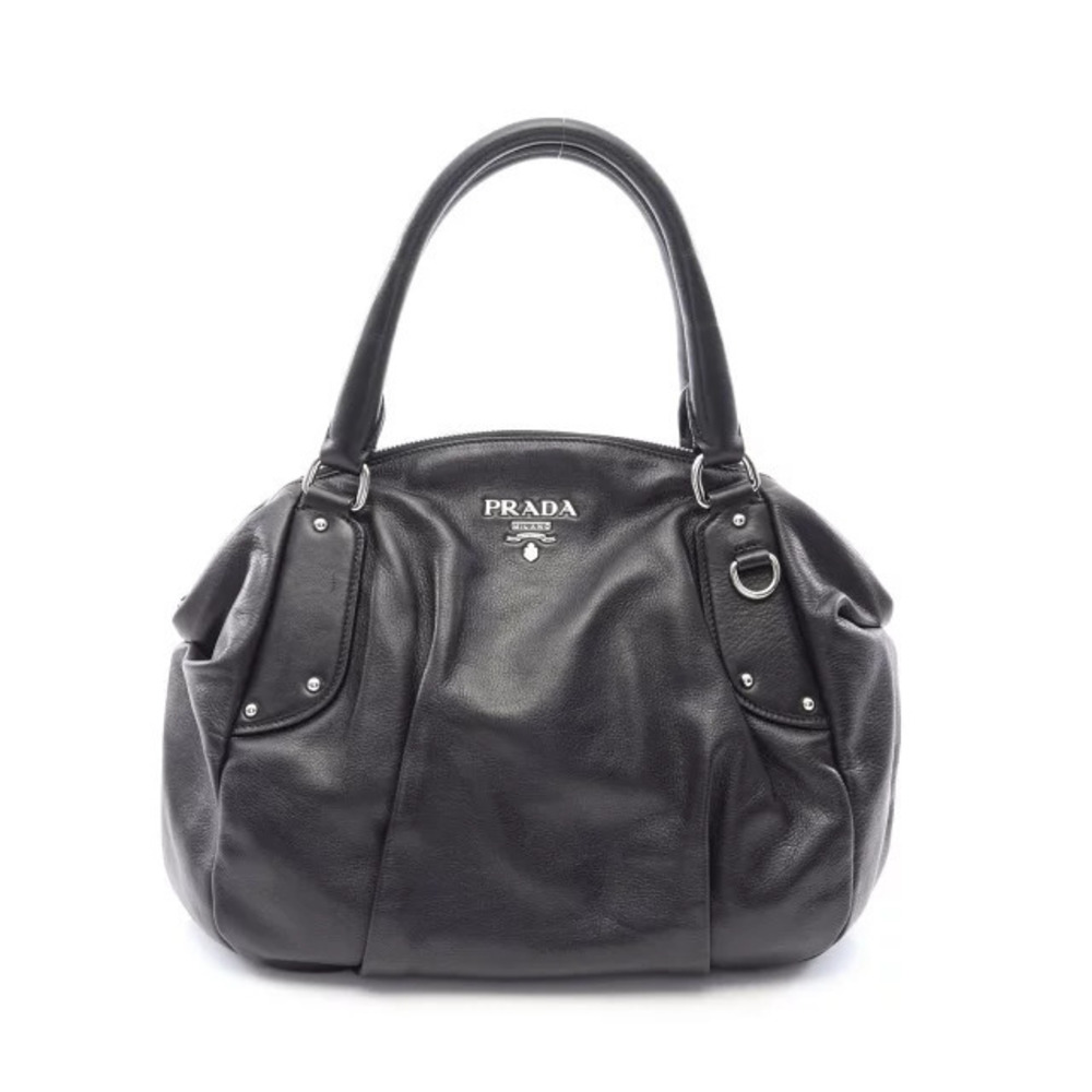 Prada SOFT CALF Handbag Leather Black